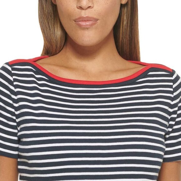 NEW Tommy Hilfiger Short Sleeve Boatneck Tee - Picture 5 of 7
